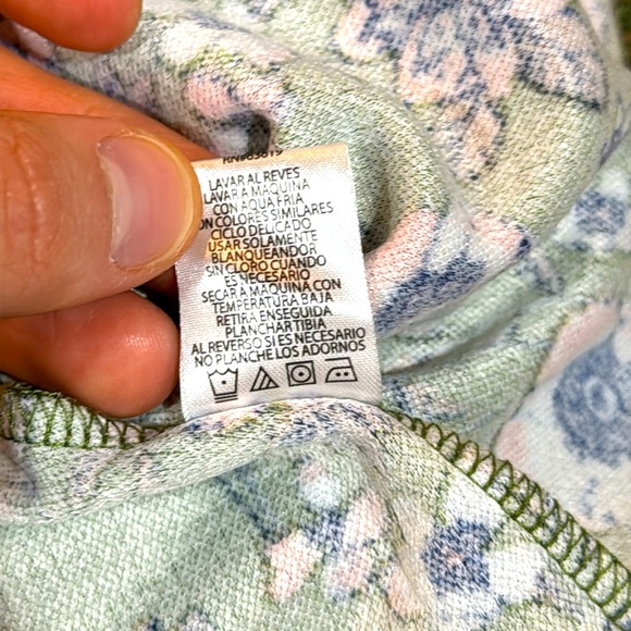 ONE STEP UP Girls/Kids Size Med 10/12 Cream and Green Floral Dress Long Sleeve - Picture 11 of 11